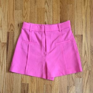 Zara High Waisted Pink Trouser Shorts